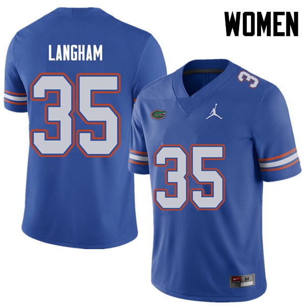 Jordan Brand Women #35 Malik Langham Florida Gators College Football Jersey Royal